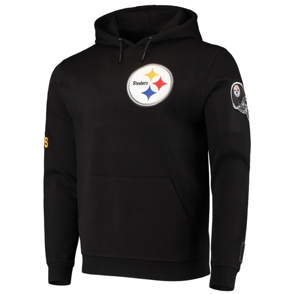 Pittsburgh Steelers Pro Standard Black Logo Pullover Cotton Embroidered Hoodie S - Picture 2 of 7